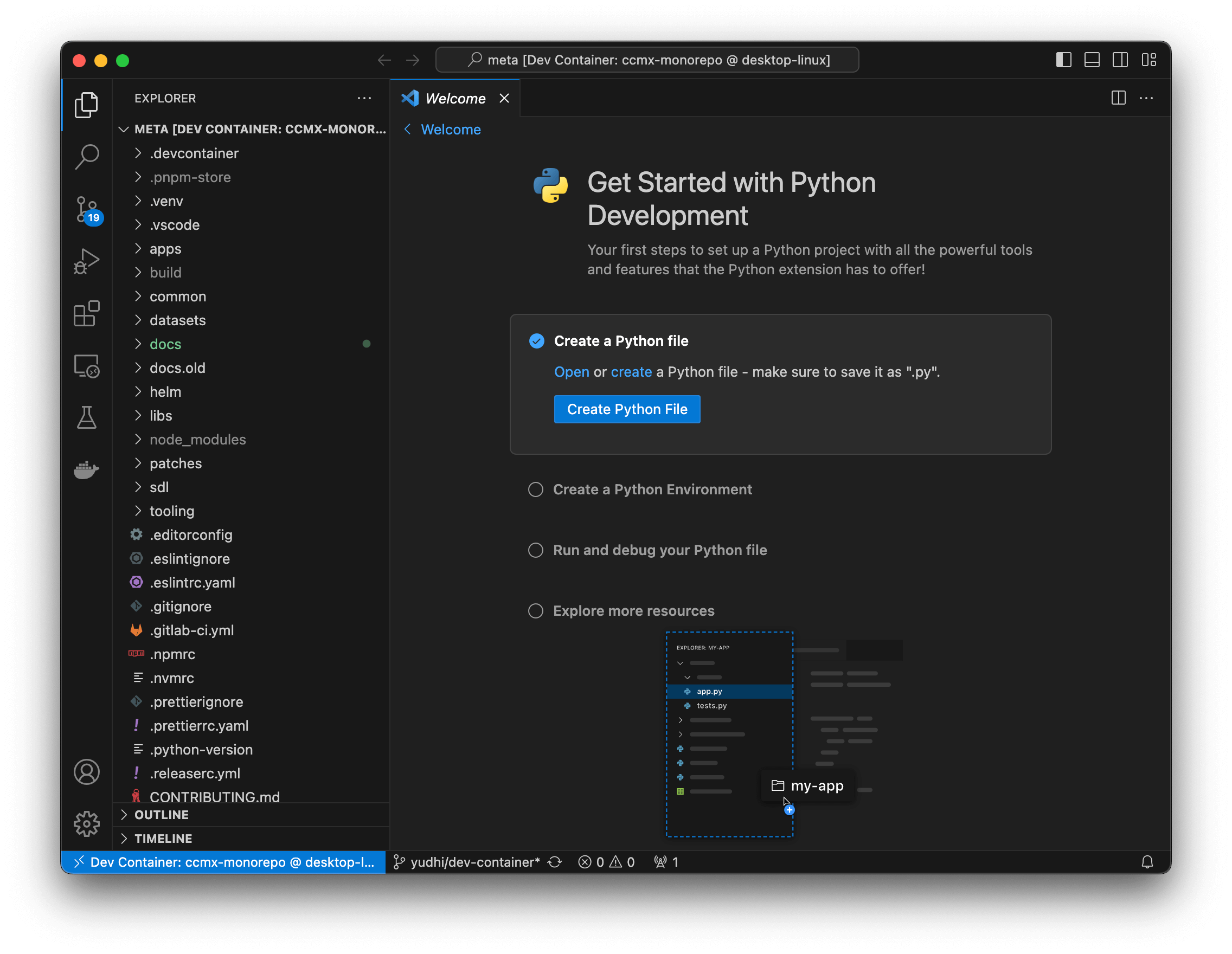 Visual Studio Code Dev Container