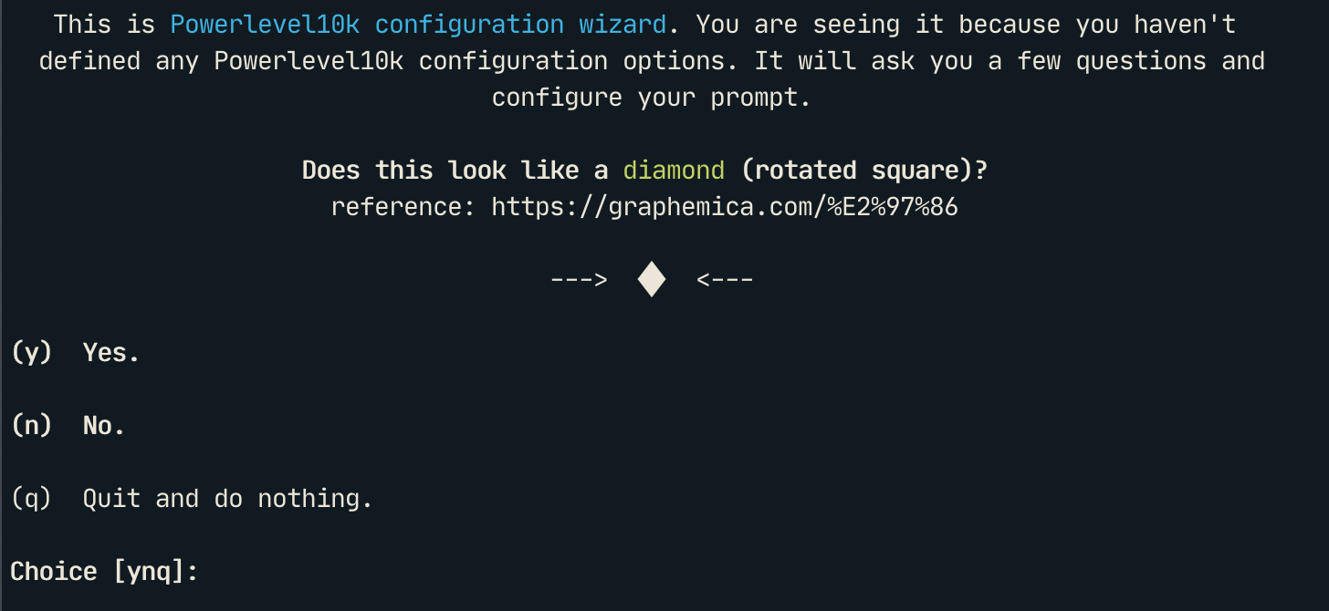 Powerlevel10k configuration wizard
